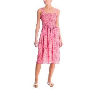 Adriana Degreas Hydrangea Print Floral Flowy Ruffle Tiered Mini Dress Brazil S/M